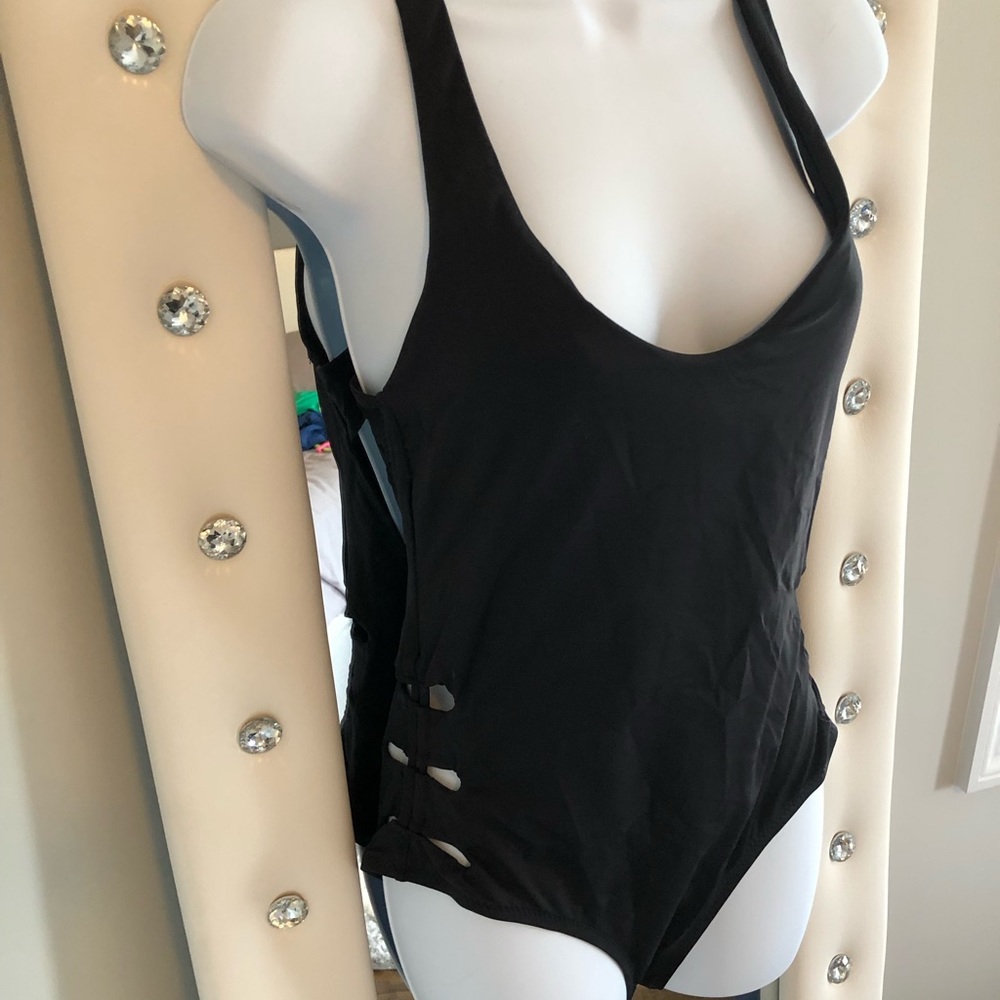 Black 1 piece bathing suit